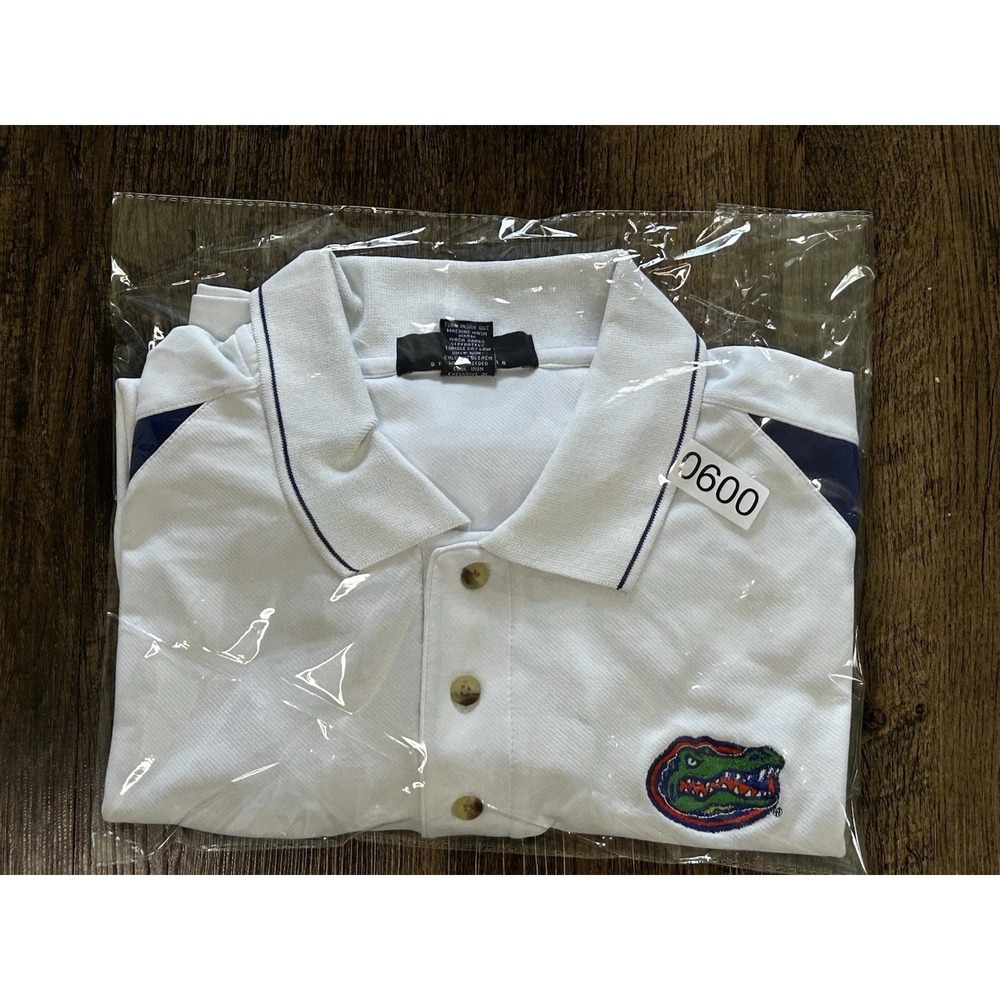 Florida Gators Polo Shirt Men's XL White Blue Embroidered Logo S&K Sportswear - Picture 9 of 9